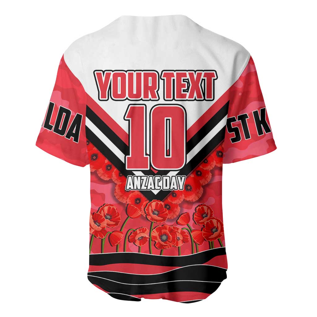Personalised St Kilda Saints ANZAC Baseball Jersey Military Remembrance Australian Football Mascot Camouflage