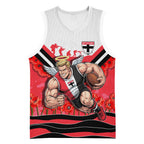 Personalised St Kilda Saints ANZAC Basketball Jersey Military Remembrance Australian Football Mascot Camouflage
