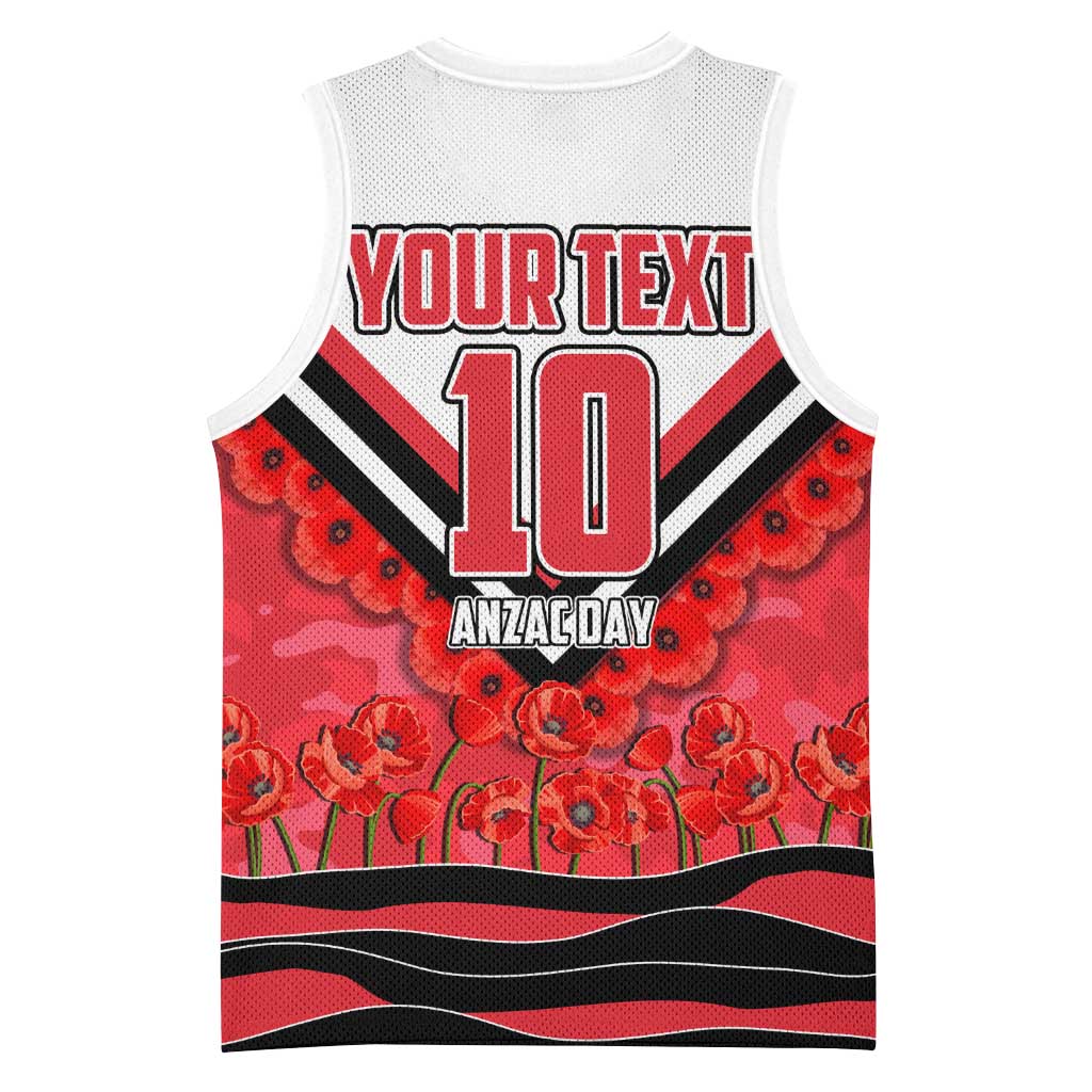 Personalised St Kilda Saints ANZAC Basketball Jersey Military Remembrance Australian Football Mascot Camouflage