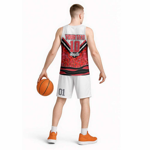 Personalised St Kilda Saints ANZAC Basketball Jersey Military Remembrance Australian Football Mascot Camouflage