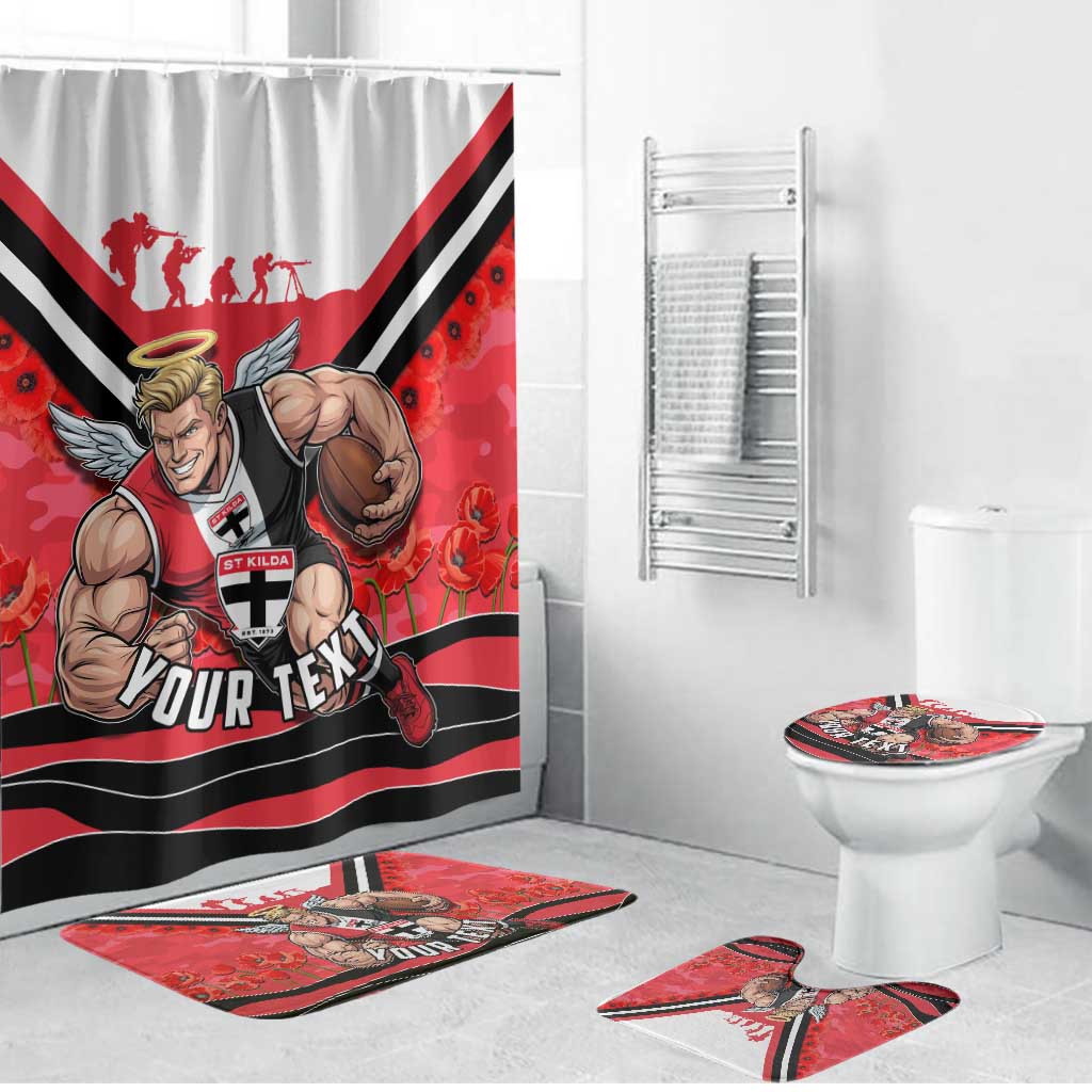 Personalised St Kilda Saints ANZAC Bathroom Set Military Remembrance Australian Football Mascot Camouflage