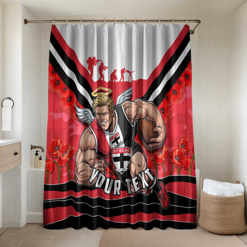 Personalised St Kilda Saints ANZAC Bathroom Set Military Remembrance Australian Football Mascot Camouflage
