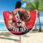 Personalised St Kilda Saints ANZAC Beach Blanket Military Remembrance Australian Football Mascot Camouflage