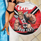 Personalised St Kilda Saints ANZAC Beach Blanket Military Remembrance Australian Football Mascot Camouflage