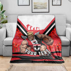 Personalised St Kilda Saints ANZAC Blanket Military Remembrance Australian Football Mascot Camouflage