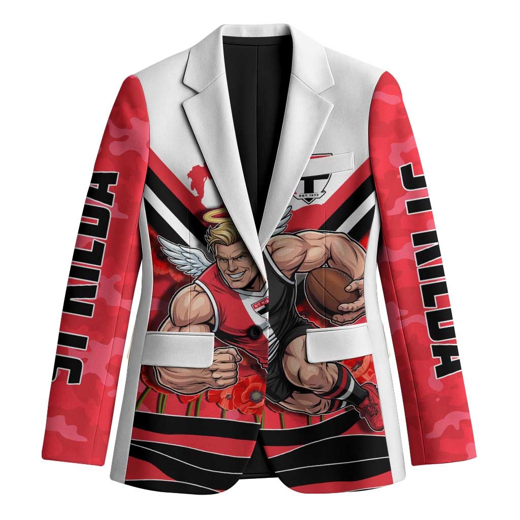 Personalised St Kilda Saints ANZAC Blazer Military Remembrance Australian Football Mascot Camouflage