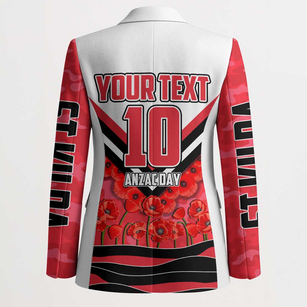 Personalised St Kilda Saints ANZAC Blazer Military Remembrance Australian Football Mascot Camouflage