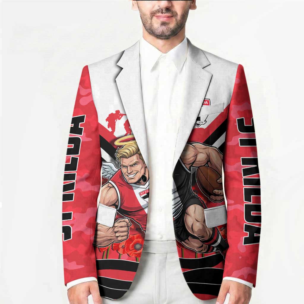 Personalised St Kilda Saints ANZAC Blazer Military Remembrance Australian Football Mascot Camouflage