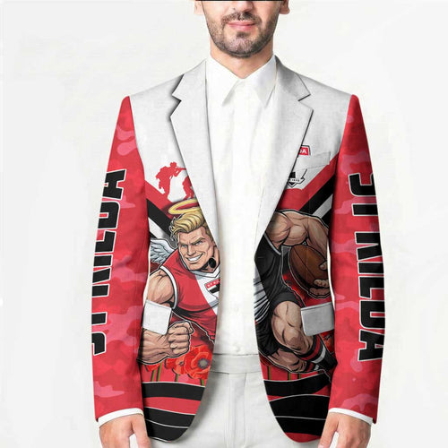 Personalised St Kilda Saints ANZAC Blazer Military Remembrance Australian Football Mascot Camouflage