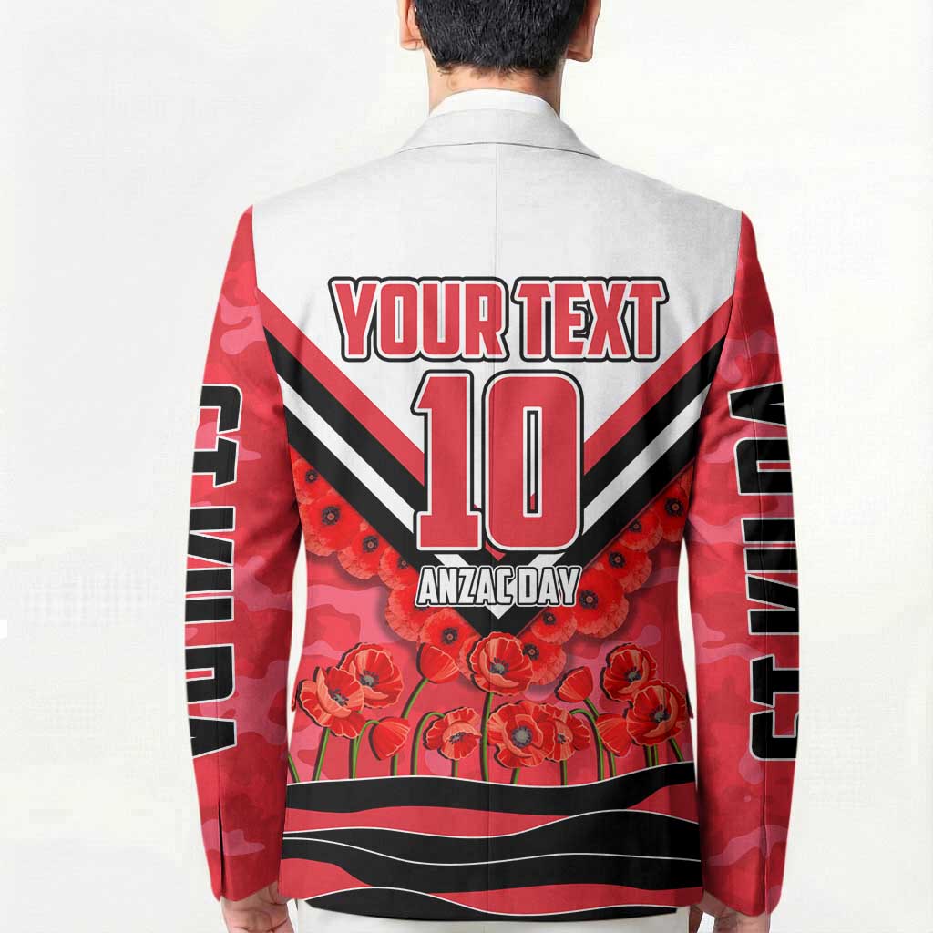 Personalised St Kilda Saints ANZAC Blazer Military Remembrance Australian Football Mascot Camouflage