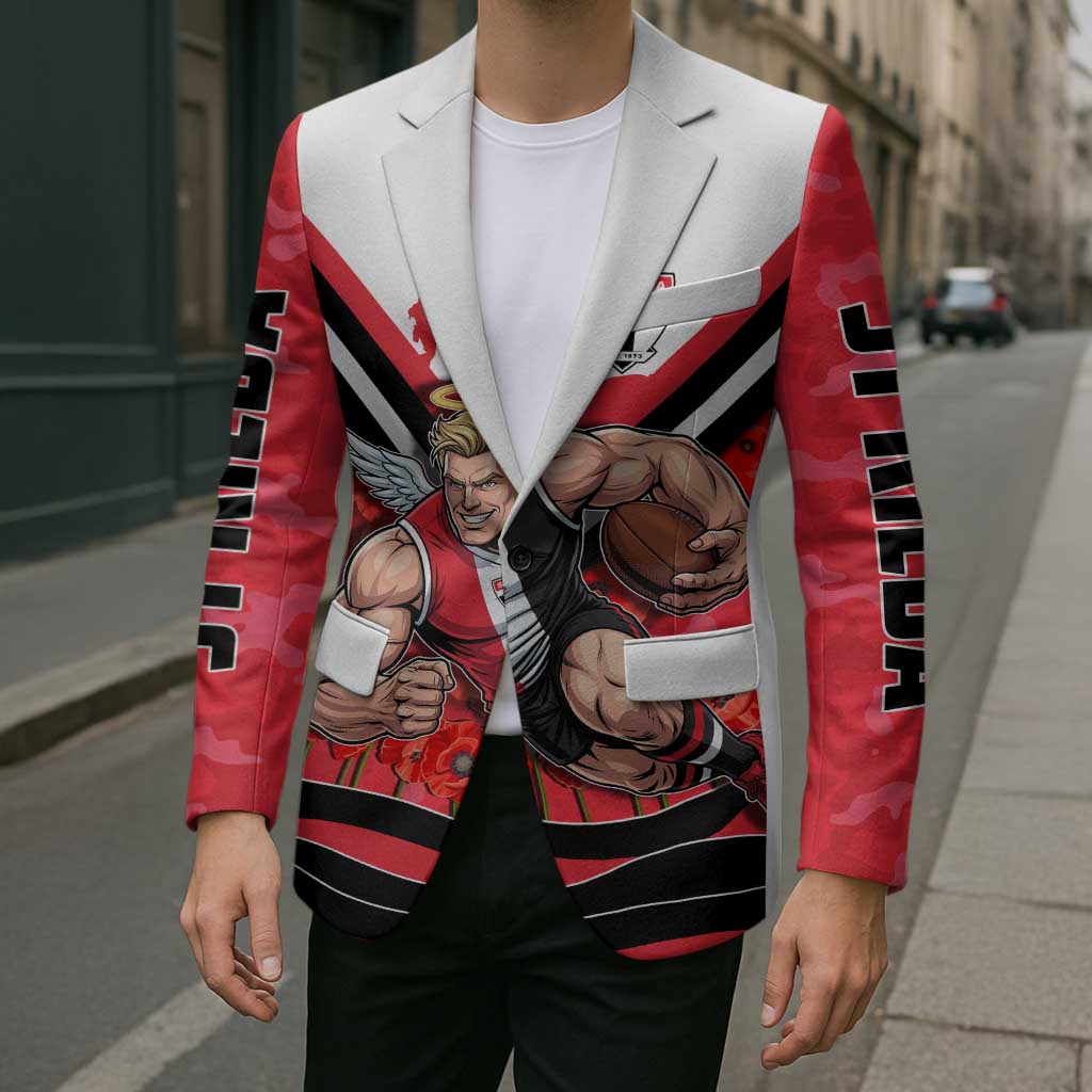 Personalised St Kilda Saints ANZAC Blazer Military Remembrance Australian Football Mascot Camouflage