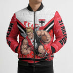 Personalised St Kilda Saints ANZAC Bomber Puffer Jacket Military Remembrance Australian Football Mascot Camouflage