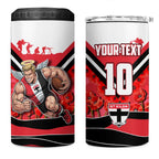 Personalised St Kilda Saints ANZAC 4 in 1 Can Cooler Tumbler Military Remembrance Australian Football Mascot Camouflage