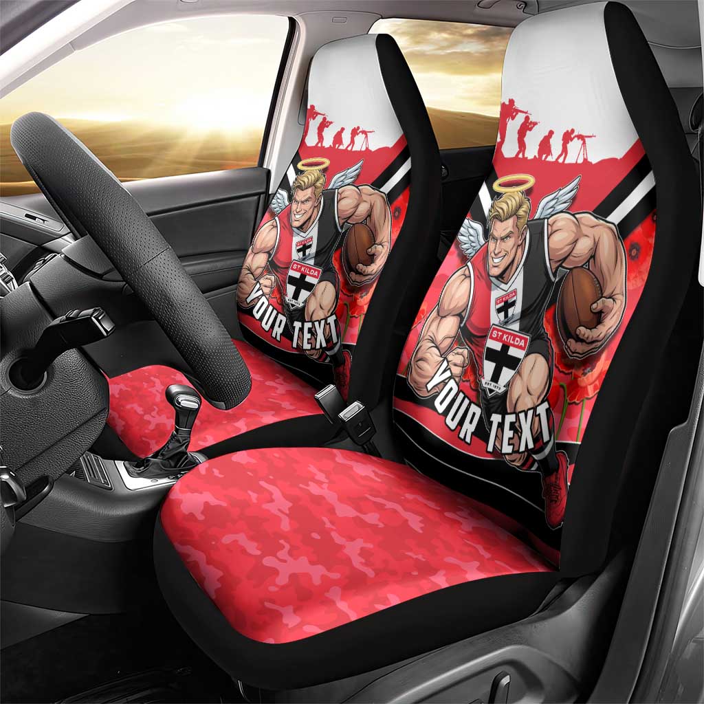 Personalised St Kilda Saints ANZAC Car Seat Cover Military Remembrance Australian Football Mascot Camouflage