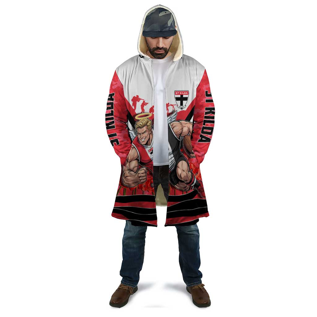 Personalised St Kilda Saints ANZAC Cloak Military Remembrance Australian Football Mascot Camouflage