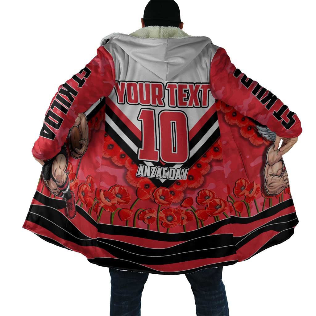 Personalised St Kilda Saints ANZAC Cloak Military Remembrance Australian Football Mascot Camouflage