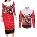 Personalised St Kilda Saints ANZAC Couples Matching Long Sleeve Bodycon Dress and Long Sleeve Button Shirt Military Remembrance Australian Football Mascot Camouflage