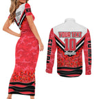 Personalised St Kilda Saints ANZAC Couples Matching Short Sleeve Bodycon Dress and Long Sleeve Button Shirt Military Remembrance Australian Football Mascot Camouflage