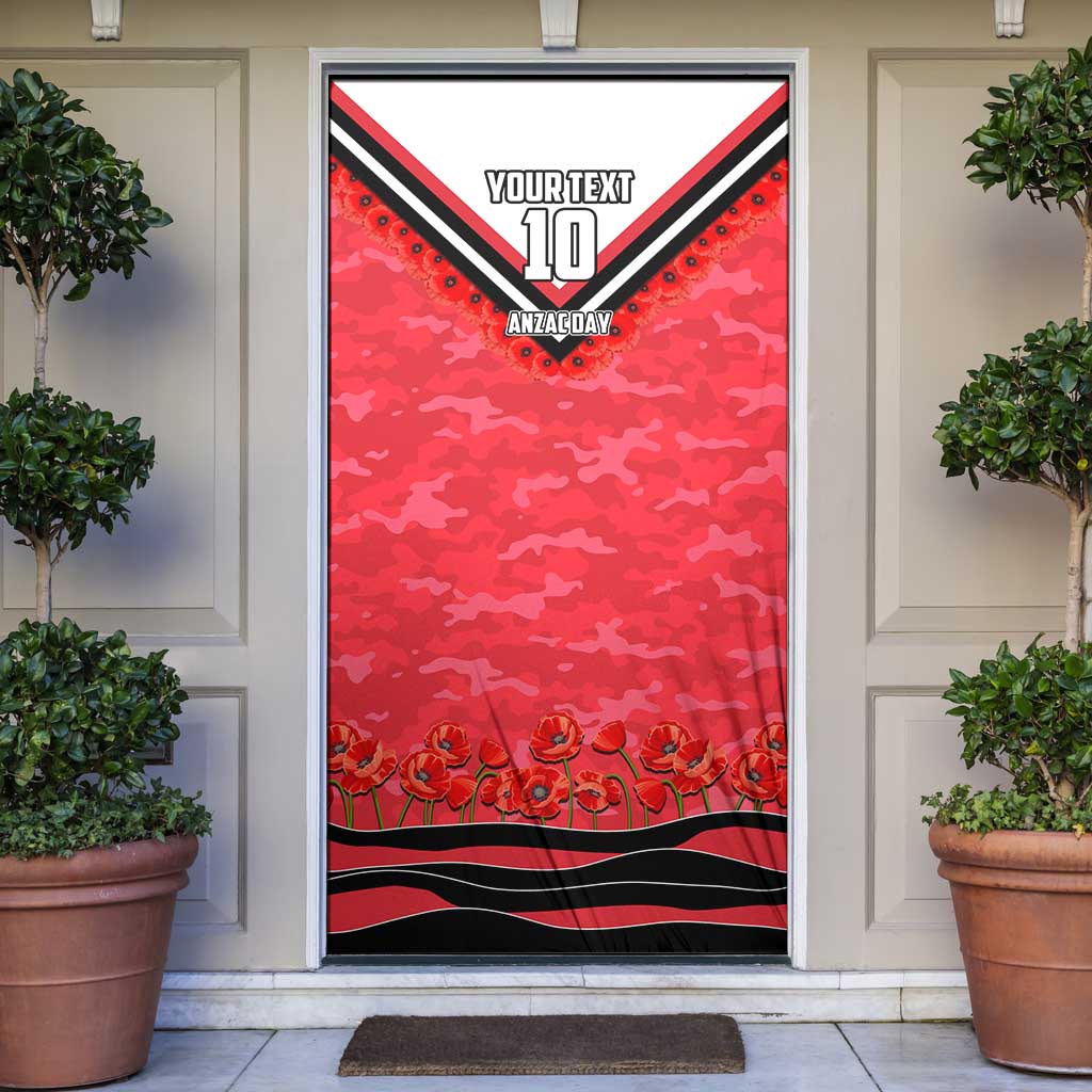 Personalised St Kilda Saints ANZAC Door Cover Military Remembrance Australian Football Mascot Camouflage