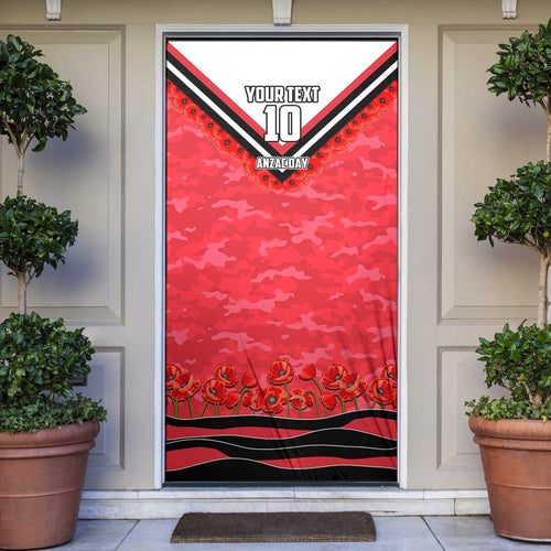 Personalised St Kilda Saints ANZAC Door Cover Military Remembrance Australian Football Mascot Camouflage