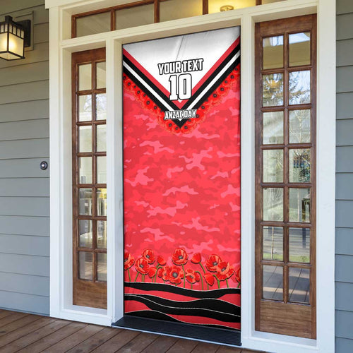 Personalised St Kilda Saints ANZAC Door Cover Military Remembrance Australian Football Mascot Camouflage
