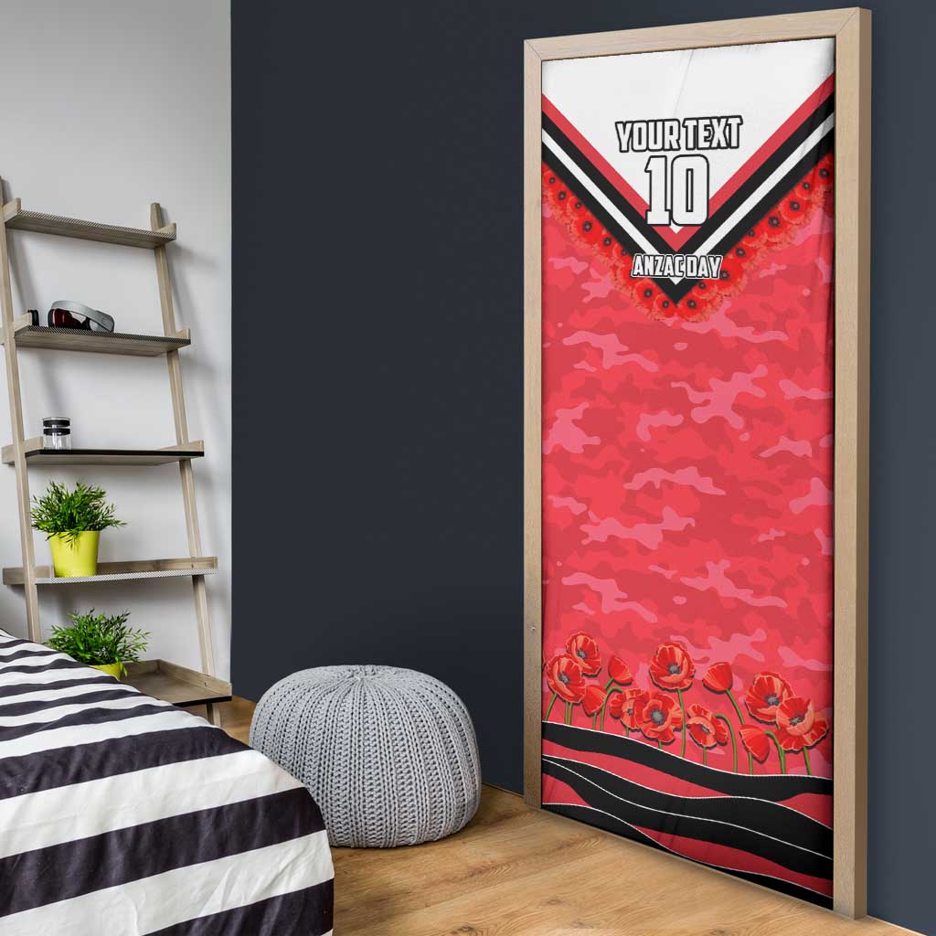 Personalised St Kilda Saints ANZAC Door Cover Military Remembrance Australian Football Mascot Camouflage