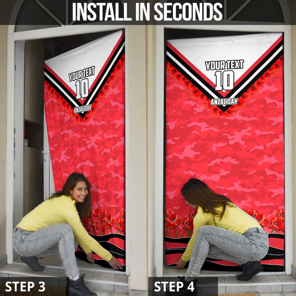 Personalised St Kilda Saints ANZAC Door Cover Military Remembrance Australian Football Mascot Camouflage