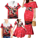 Personalised St Kilda Saints ANZAC Family Matching Mermaid Dress and Hawaiian Shirt Military Remembrance Australian Football Mascot Camouflage
