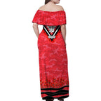 Personalised St Kilda Saints ANZAC Family Matching Off Shoulder Maxi Dress and Hawaiian Shirt Military Remembrance Australian Football Mascot Camouflage