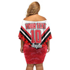 Personalised St Kilda Saints ANZAC Family Matching Off Shoulder Short Dress and Hawaiian Shirt Military Remembrance Australian Football Mascot Camouflage