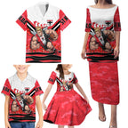 Personalised St Kilda Saints ANZAC Family Matching Puletasi and Hawaiian Shirt Military Remembrance Australian Football Mascot Camouflage