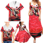 Personalised St Kilda Saints ANZAC Family Matching Summer Maxi Dress and Hawaiian Shirt Military Remembrance Australian Football Mascot Camouflage