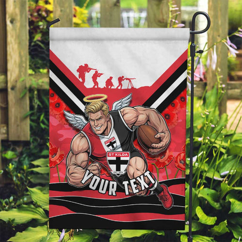 Personalised St Kilda Saints ANZAC Garden Flag Military Remembrance Australian Football Mascot Camouflage
