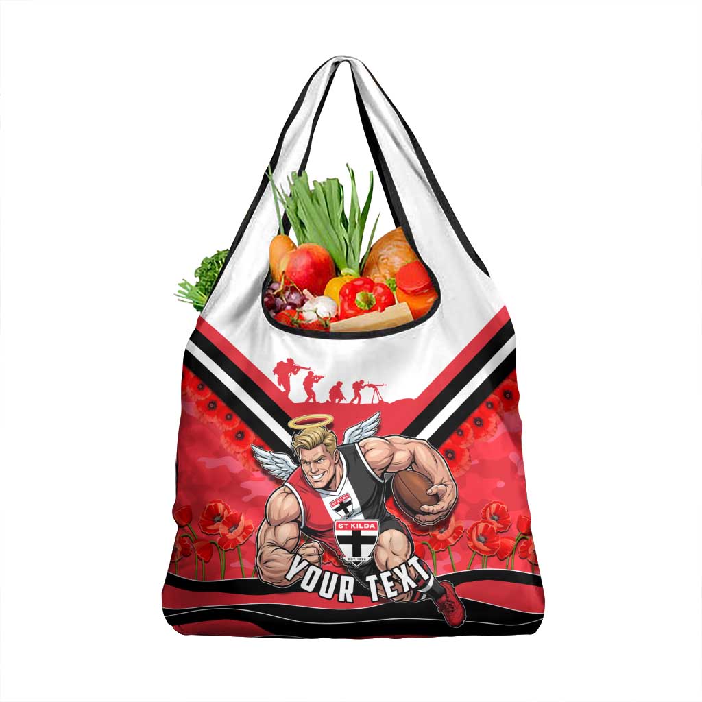 Personalised St Kilda Saints ANZAC Grocery Bag Military Remembrance Australian Football Mascot Camouflage