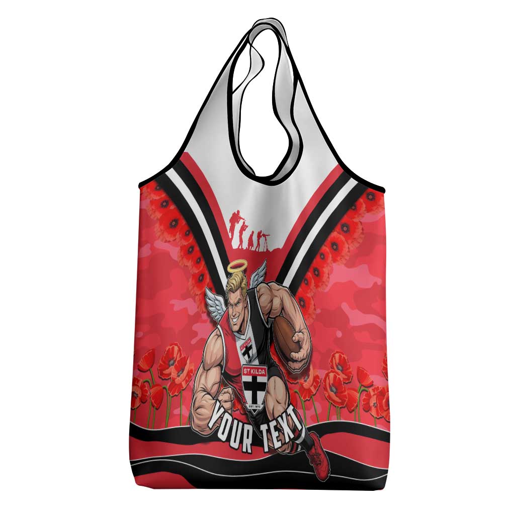 Personalised St Kilda Saints ANZAC Grocery Bag Military Remembrance Australian Football Mascot Camouflage