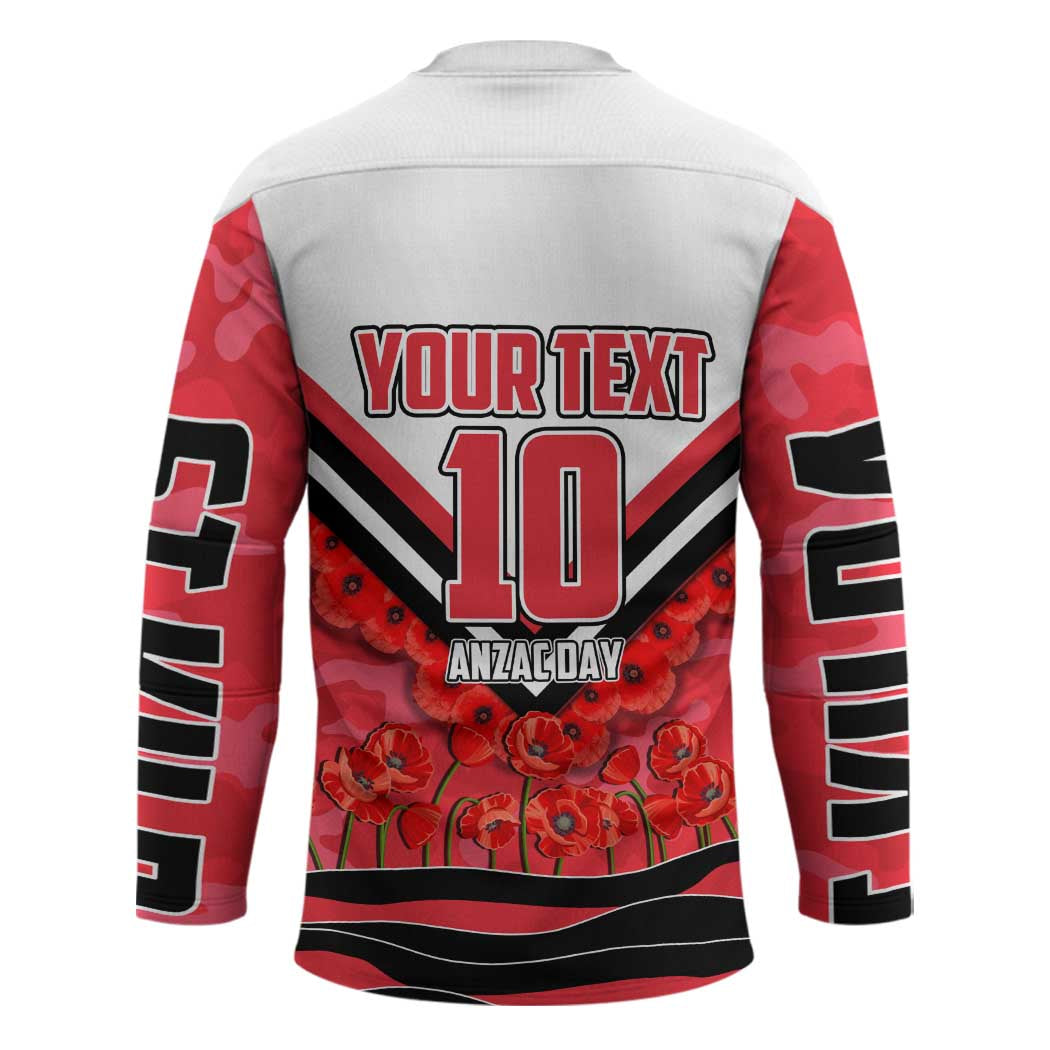 Personalised St Kilda Saints ANZAC Hockey Jersey Military Remembrance Australian Football Mascot Camouflage