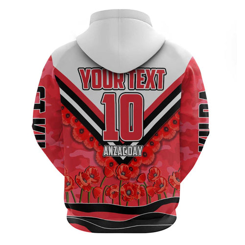 Personalised St Kilda Saints ANZAC Hoodie Military Remembrance Australian Football Mascot Camouflage