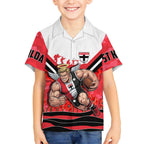 Personalised St Kilda Saints ANZAC Kid Hawaiian Shirt Military Remembrance Australian Football Mascot Camouflage