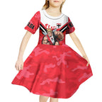 Personalised St Kilda Saints ANZAC Kid Short Sleeve Dress Military Remembrance Australian Football Mascot Camouflage