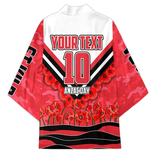 Personalised St Kilda Saints ANZAC Kimono Military Remembrance Australian Football Mascot Camouflage