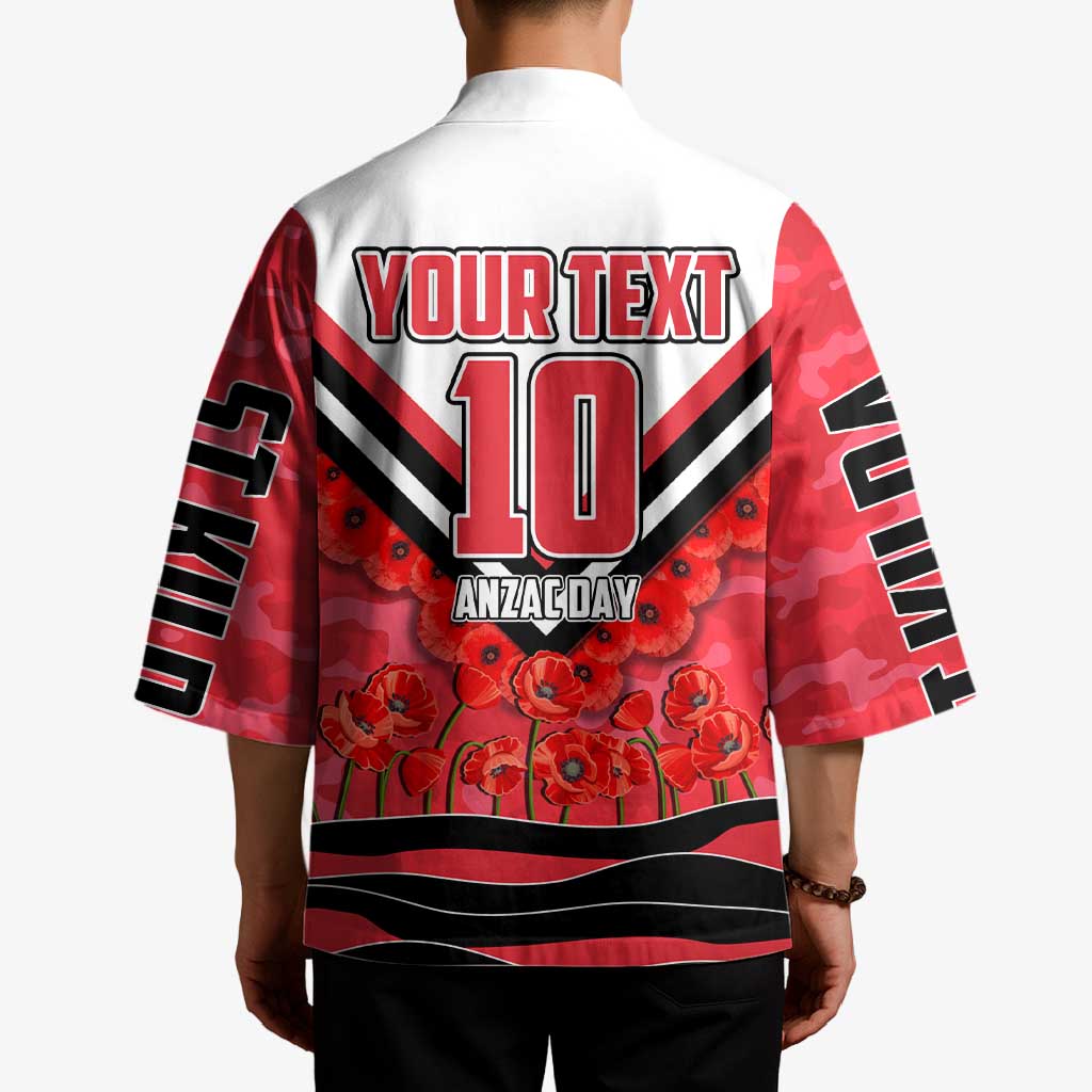 Personalised St Kilda Saints ANZAC Kimono Military Remembrance Australian Football Mascot Camouflage
