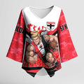 Personalised St Kilda Saints ANZAC Kimono Sleeve Blouse Military Remembrance Australian Football Mascot Camouflage