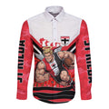Personalised St Kilda Saints ANZAC Long Sleeve Button Shirt Military Remembrance Australian Football Mascot Camouflage