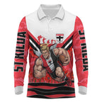 Personalised St Kilda Saints ANZAC Long Sleeve Polo Shirt Military Remembrance Australian Football Mascot Camouflage