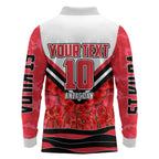 Personalised St Kilda Saints ANZAC Long Sleeve Polo Shirt Military Remembrance Australian Football Mascot Camouflage