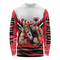 Personalised St Kilda Saints ANZAC Long Sleeve Shirt Military Remembrance Australian Football Mascot Camouflage