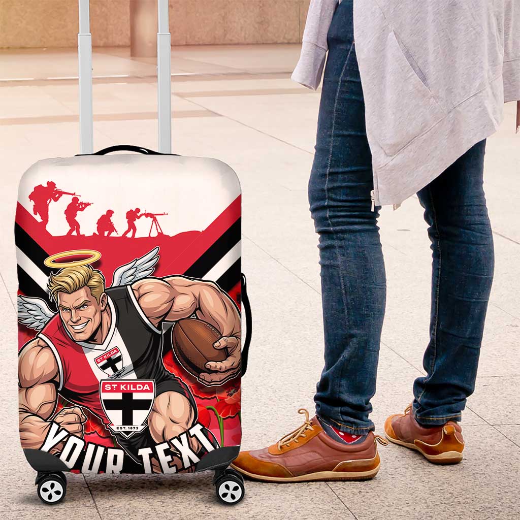 Personalised St Kilda Saints ANZAC Luggage Cover Military Remembrance Australian Football Mascot Camouflage