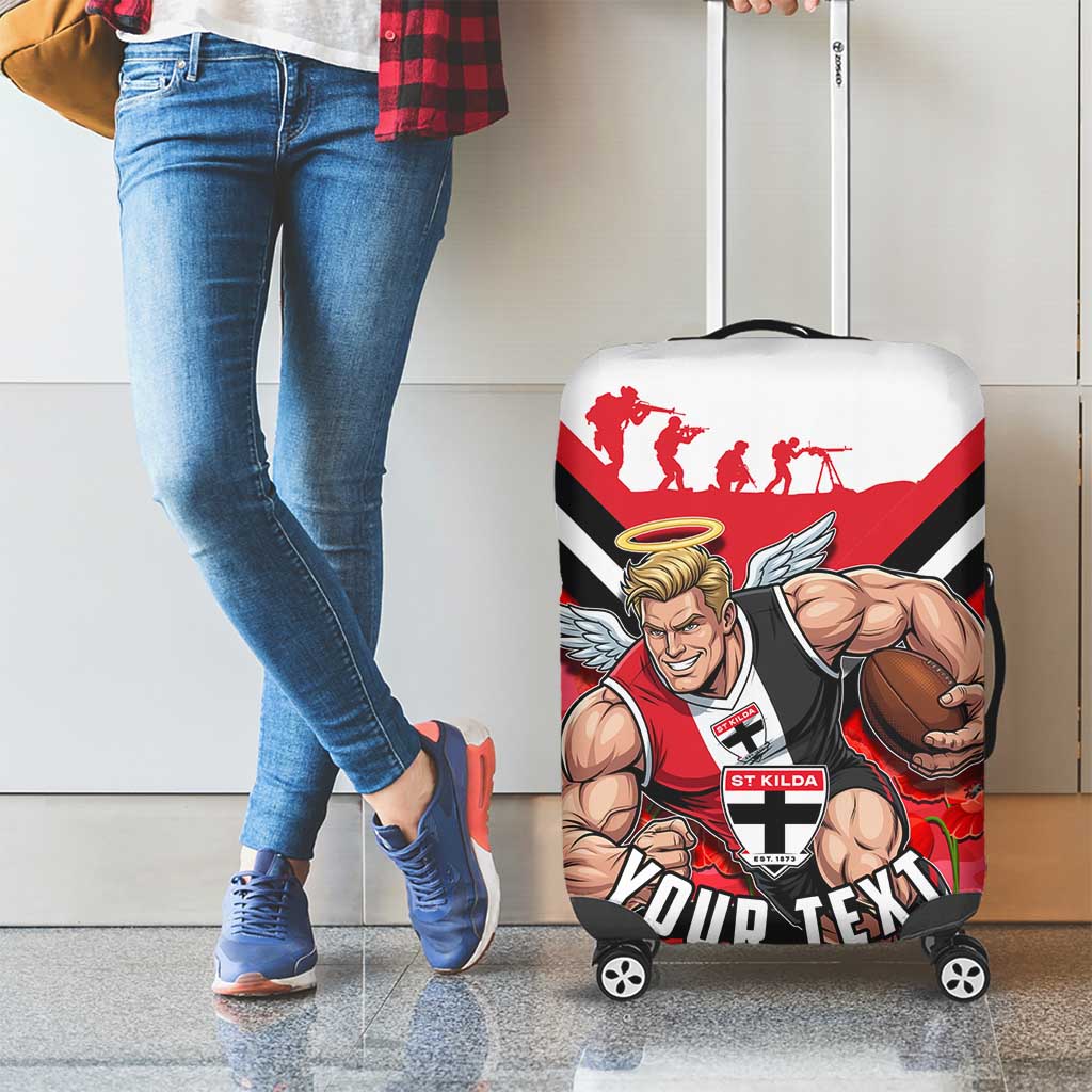 Personalised St Kilda Saints ANZAC Luggage Cover Military Remembrance Australian Football Mascot Camouflage