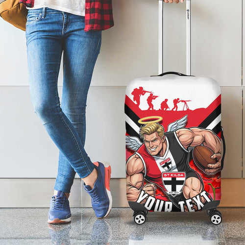 Personalised St Kilda Saints ANZAC Luggage Cover Military Remembrance Australian Football Mascot Camouflage