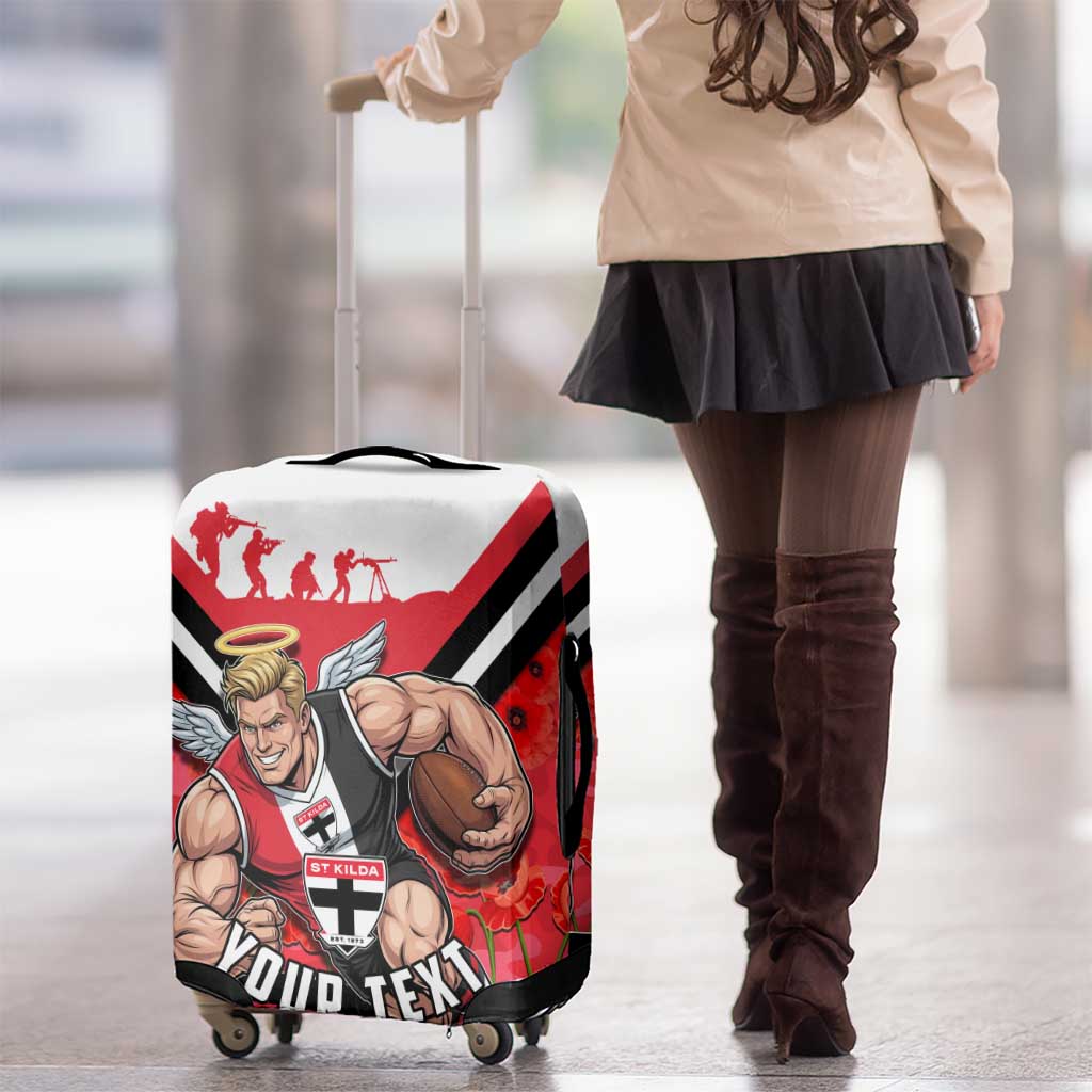 Personalised St Kilda Saints ANZAC Luggage Cover Military Remembrance Australian Football Mascot Camouflage
